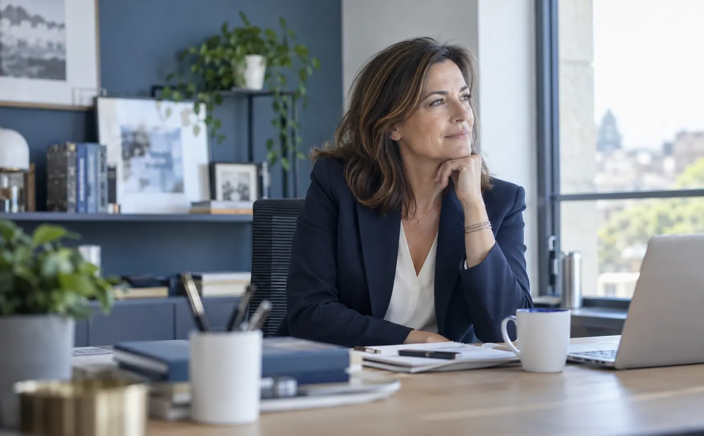 Professionnelle échangeant dans son espace de travail