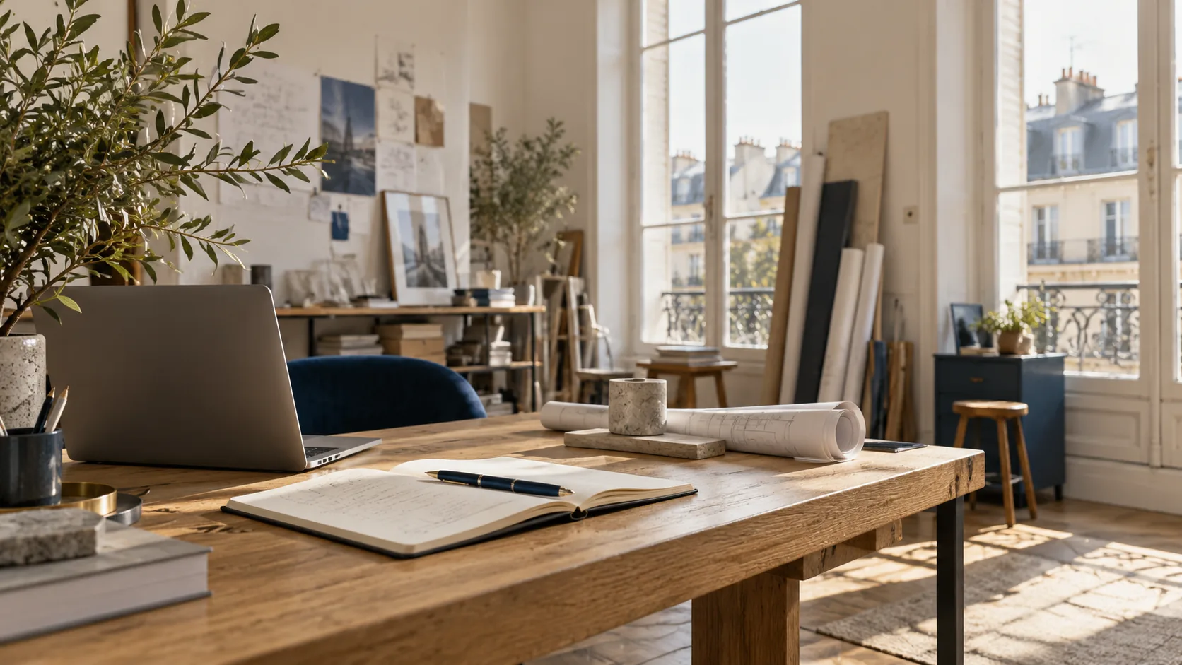 Atelier professionnel avec du matériel de travail